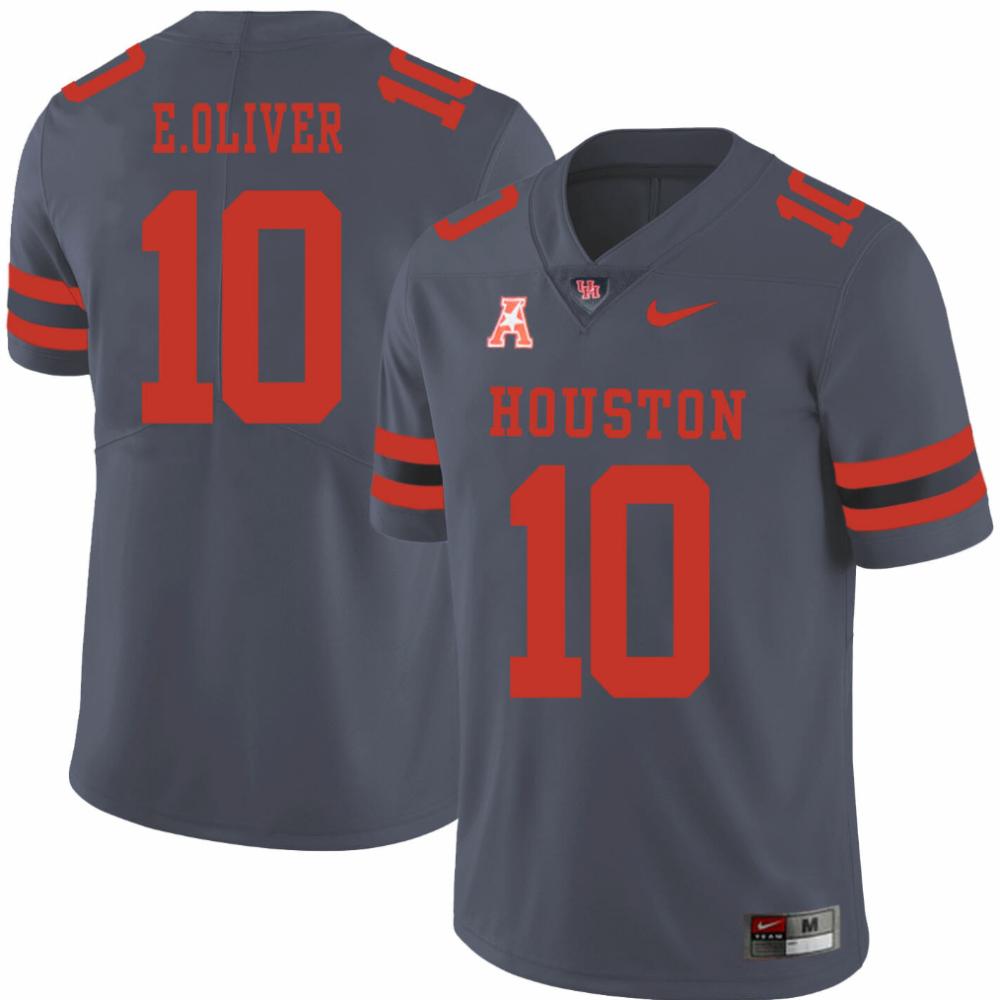 Mens Houston Cougars 10 Ed Oliver College Football Jersey Gray