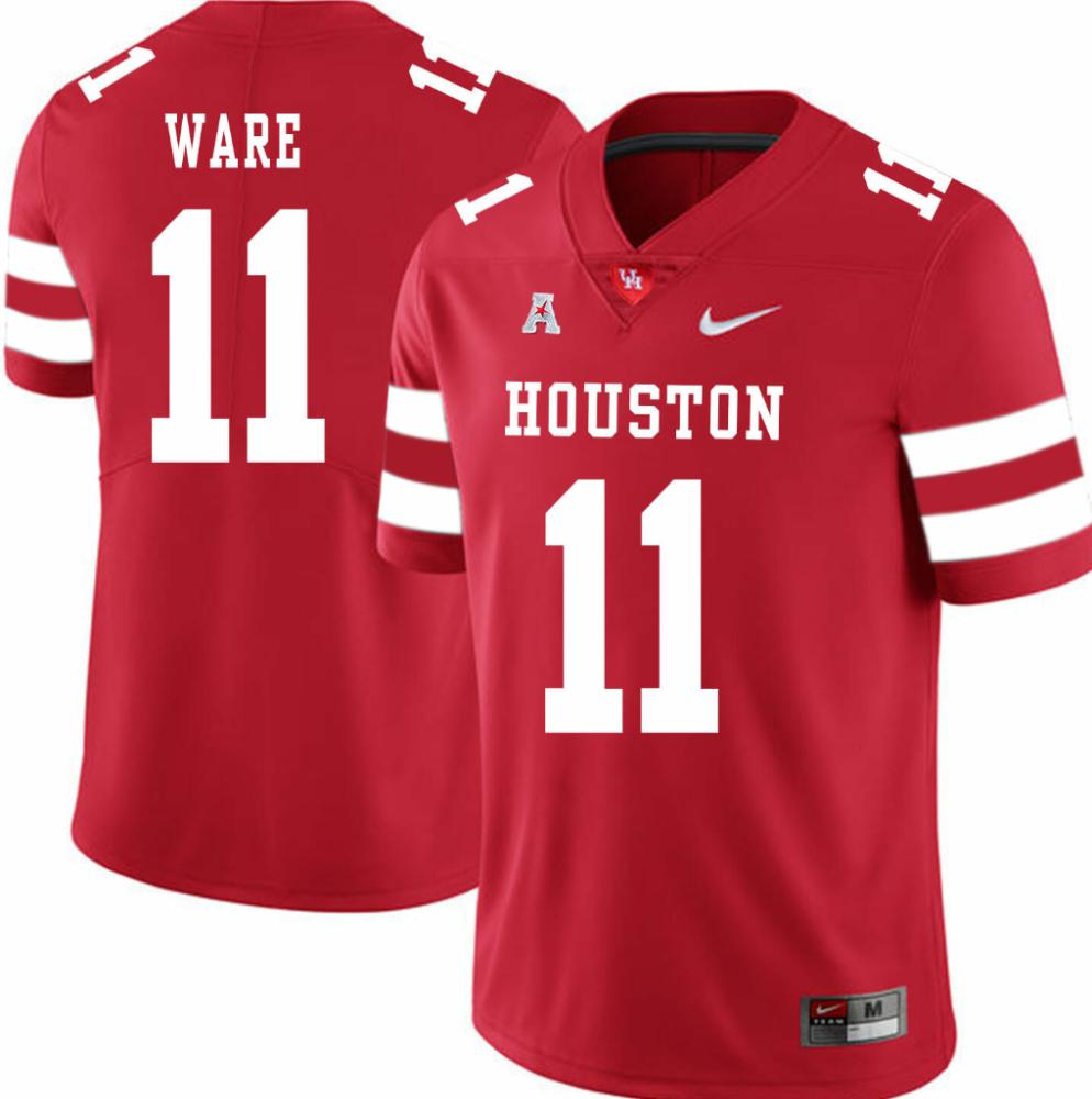 Mens Houston Cougars 11 Andre Ware College Football Jersey Red