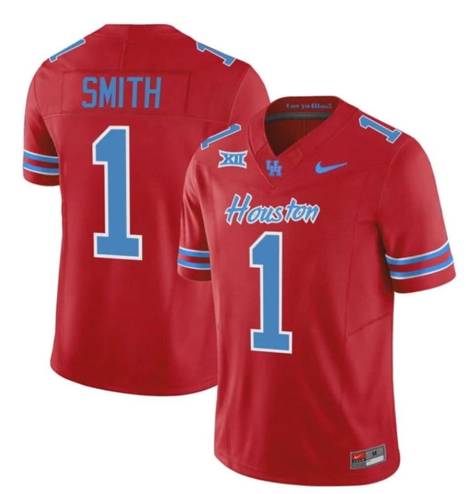 Mens Houston Cougars 2023 Oilers Donovan Smith Jersey 1 Inspired Vapor Colleg