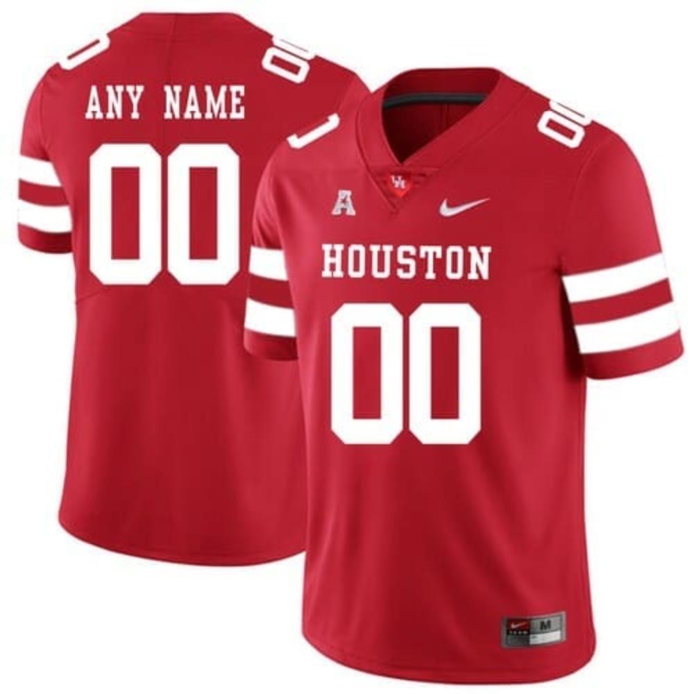 Mens Houston Cougars Jersey Custom Name Number Red College Football