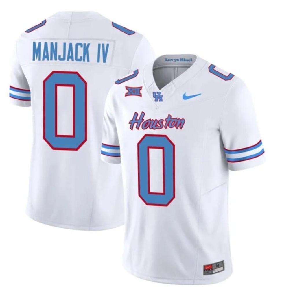 Mens Houston Cougars Oilers Manjack Iv Jersey 0 Inspired Vapor College Footba