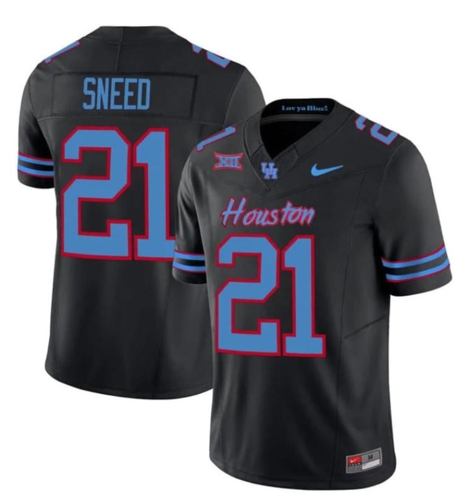 Mens Houston Cougars Oilers Stacy Sneed Jersey 21 Inspired Vapor College 2023