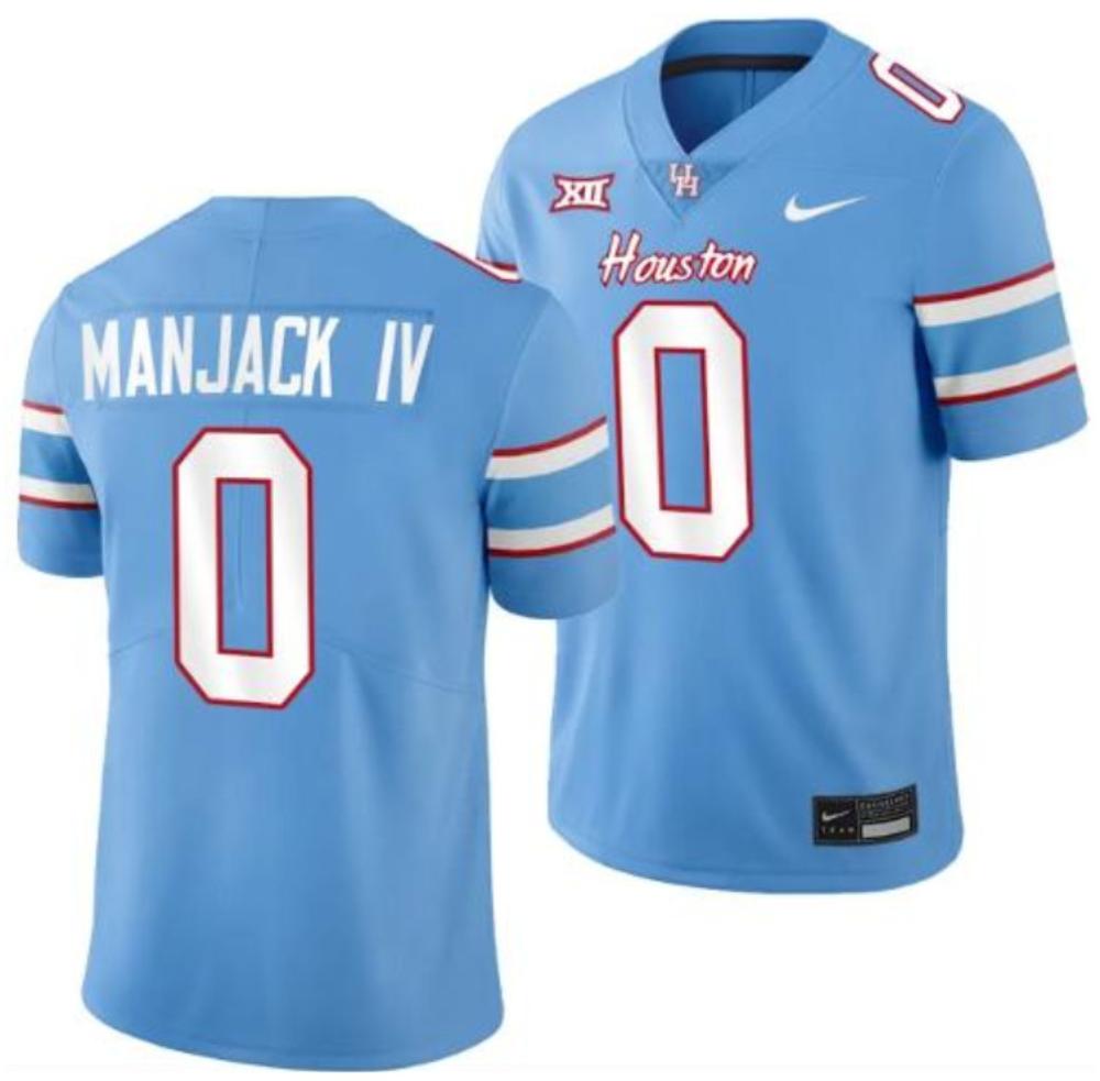 Mens Houston Cougars Oilers Themed 0 Joseph Manjack Iv Jersey Football Blue