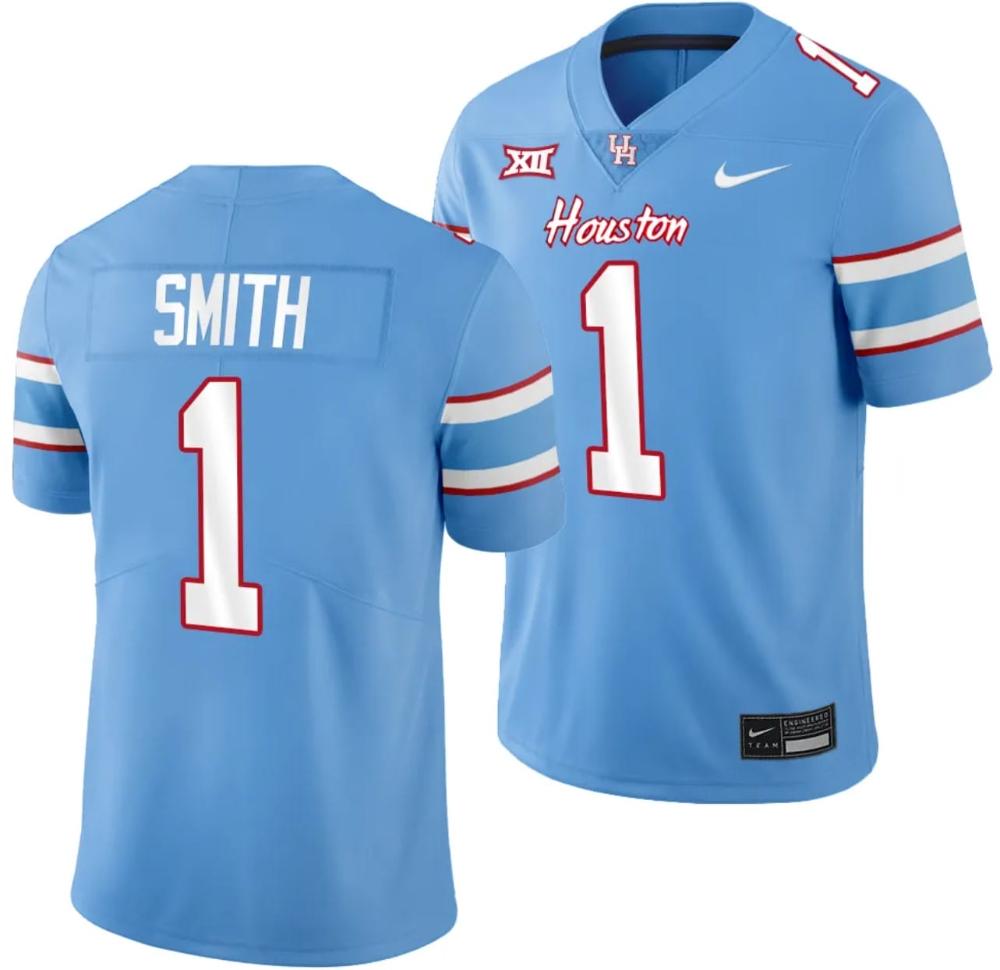 Mens Houston Cougars Oilers Themed 1 Donovan Smith Jersey Ncaa Football Blue