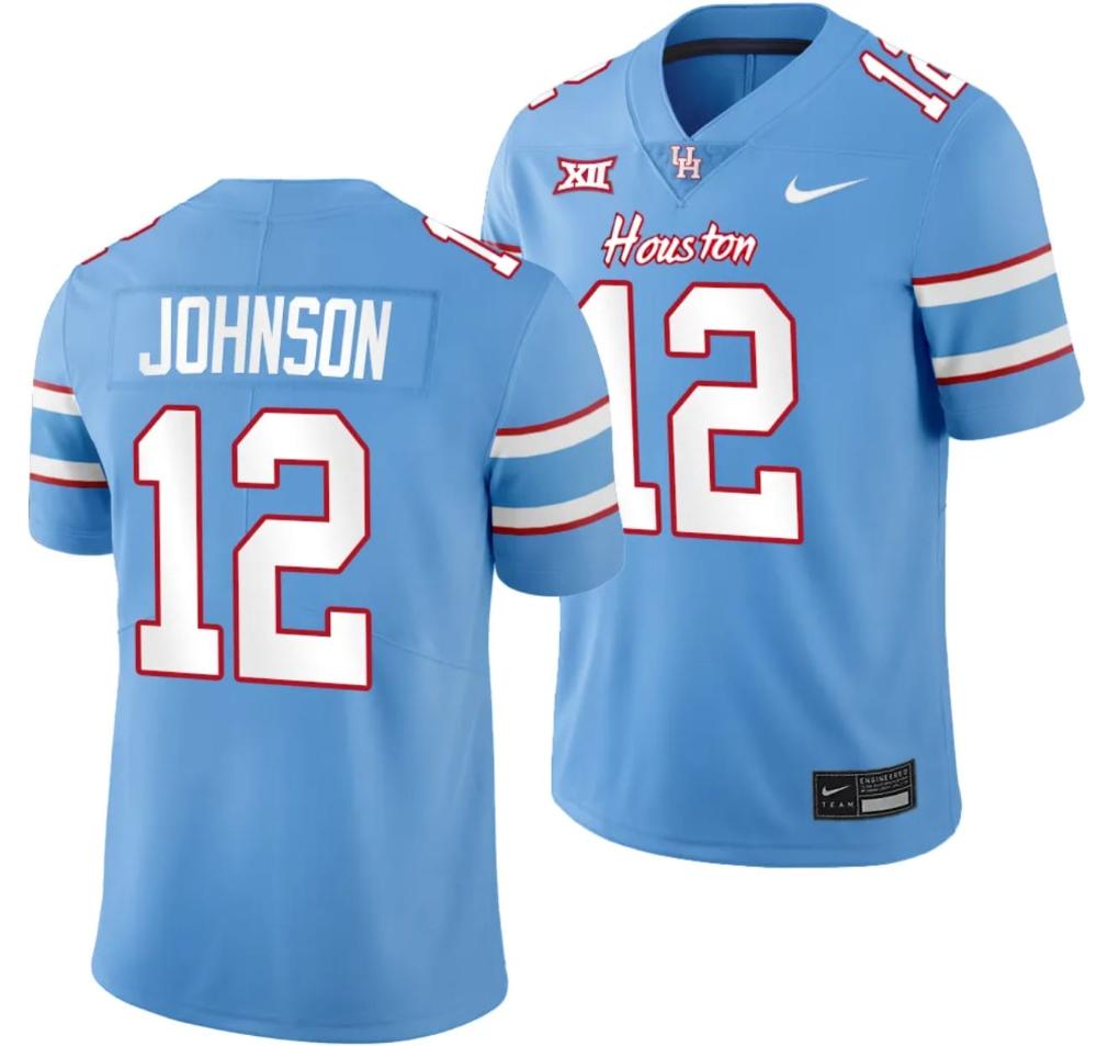 Mens Houston Cougars Oilers Themed 12 Stephon Johnson Jersey Ncaa Football Bl