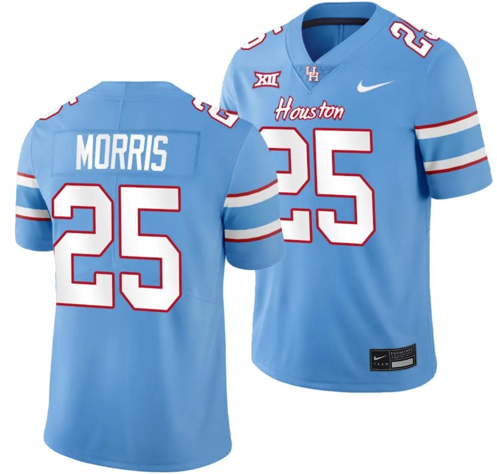 Mens Houston Cougars Oilers Themed 25 Jamal Morris Jersey Ncaa Football Blue