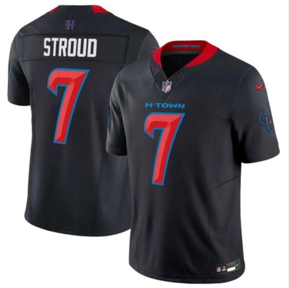Mens Houston Texans Cj Stroud 7 Navy South Champions Patch Football Jersey