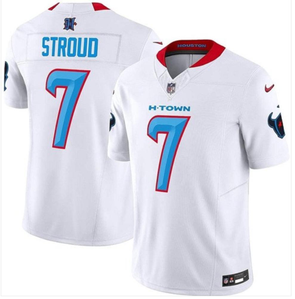 Mens Houston Texans Cj Stroud 7 White 2024 Fuse Football Stitched Jersey