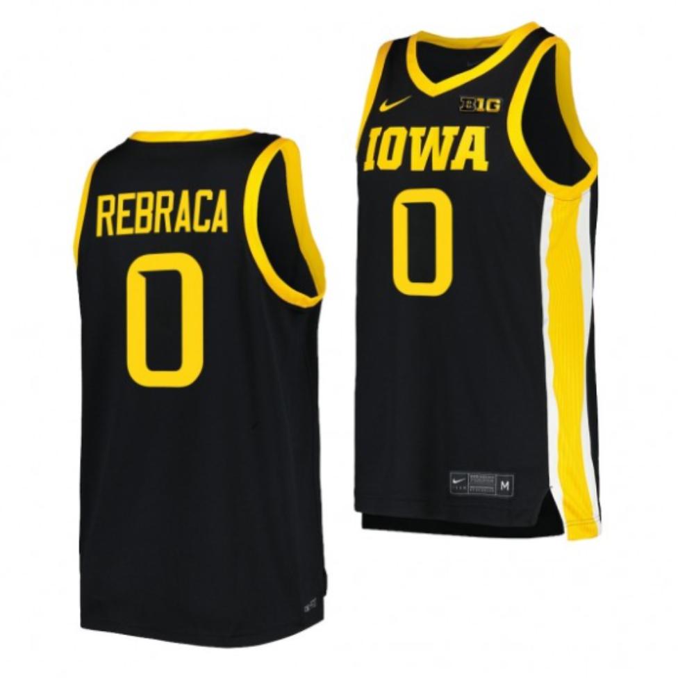 Mens Iowa Hawkeyes Filip Rebraca Black 0 Jersey College Basketball