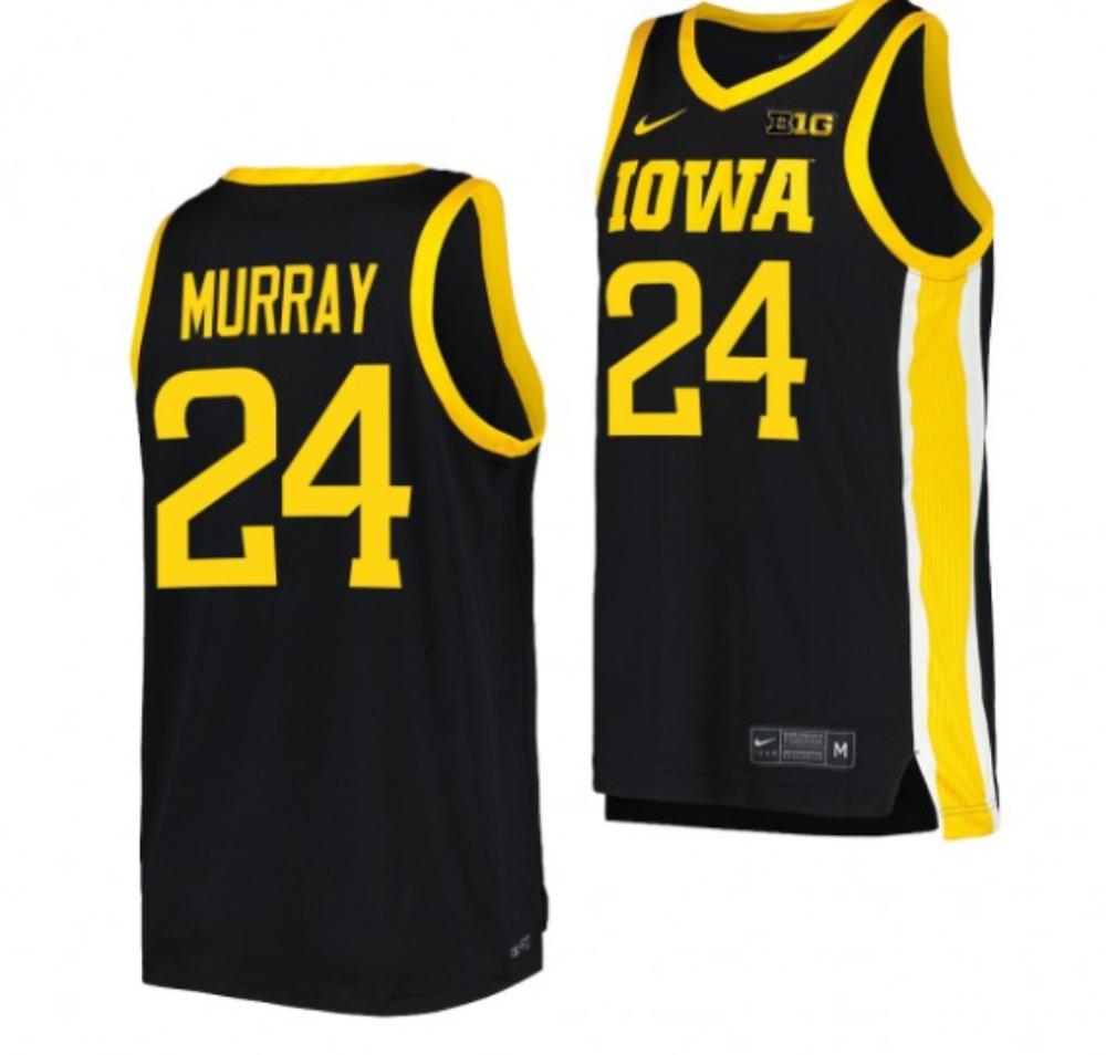 Mens Iowa Hawkeyes Kris Murray Black 24 Replica Jersey College Basketball