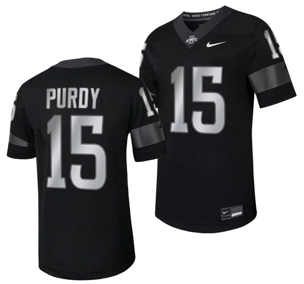 Mens Iowa State Cyclones Brock Purdy Jersey Alternate College Black 15