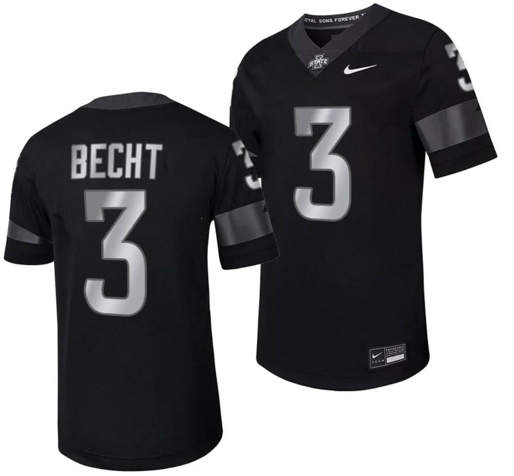 Mens Iowa State Cyclones Rocco Becht Jersey Alternate College Football Black 3