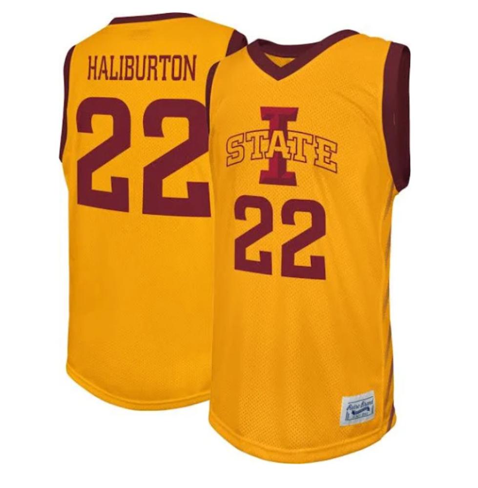 Mens Iowa State Cyclones Tyrese Haliburton 22 Gold Replica Basketball Jersey