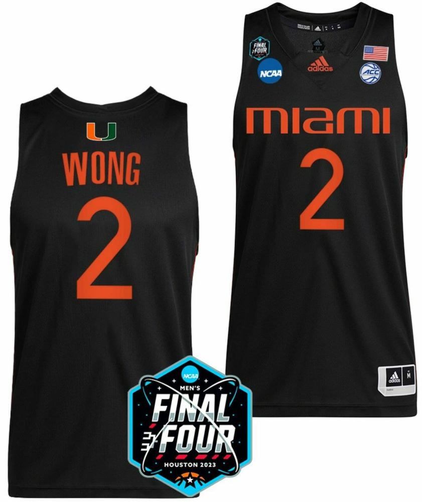 Mens Isaiah Wong Jersey Miami Hurricanes 2023 Ncaa Final Four White Basketball