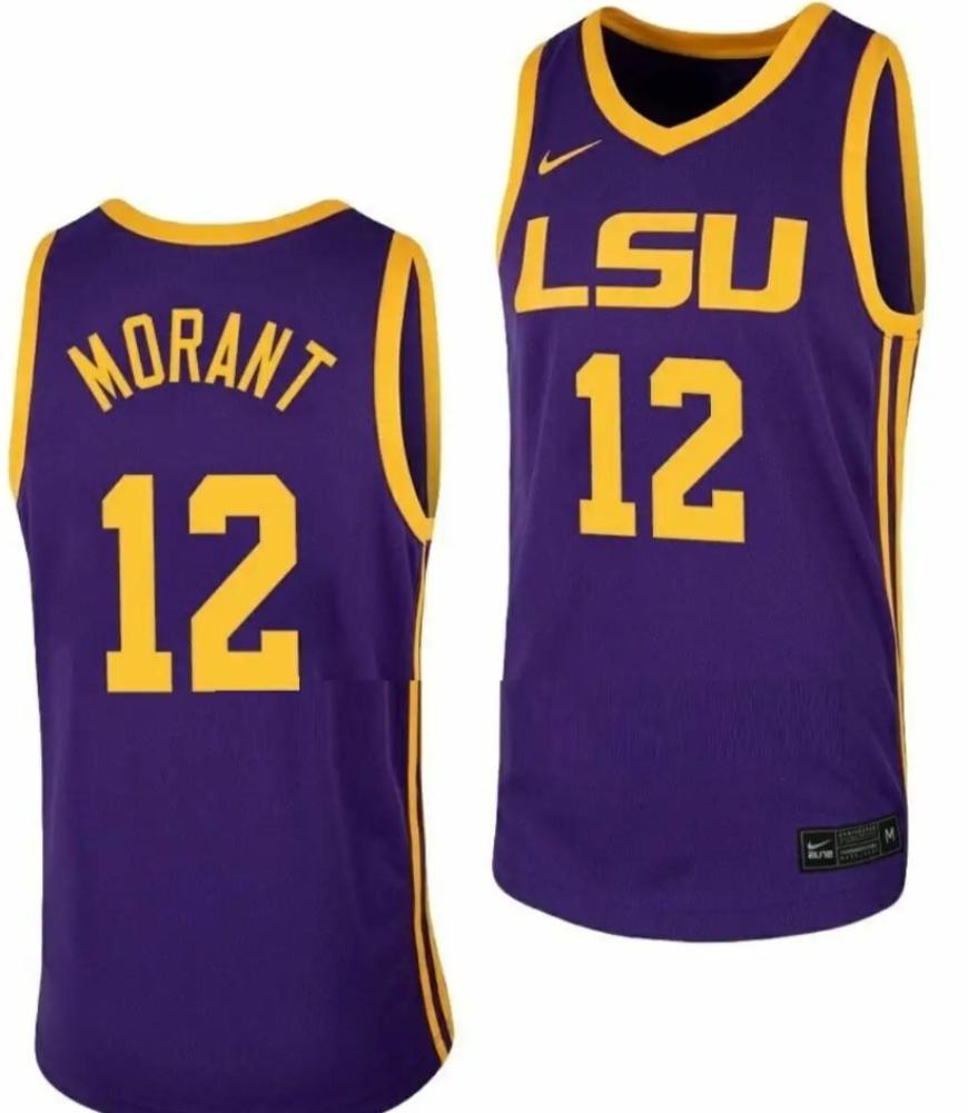 Mens Ja Morant Jersey Lsu Tigers College Basketball Purple 12