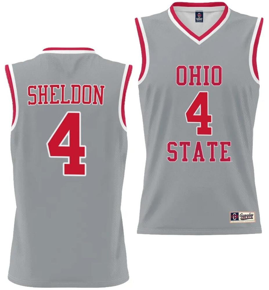 Mens Jacy Sheldon Jersey 4 Ohio State Buckeyes Basketball College Lightweight