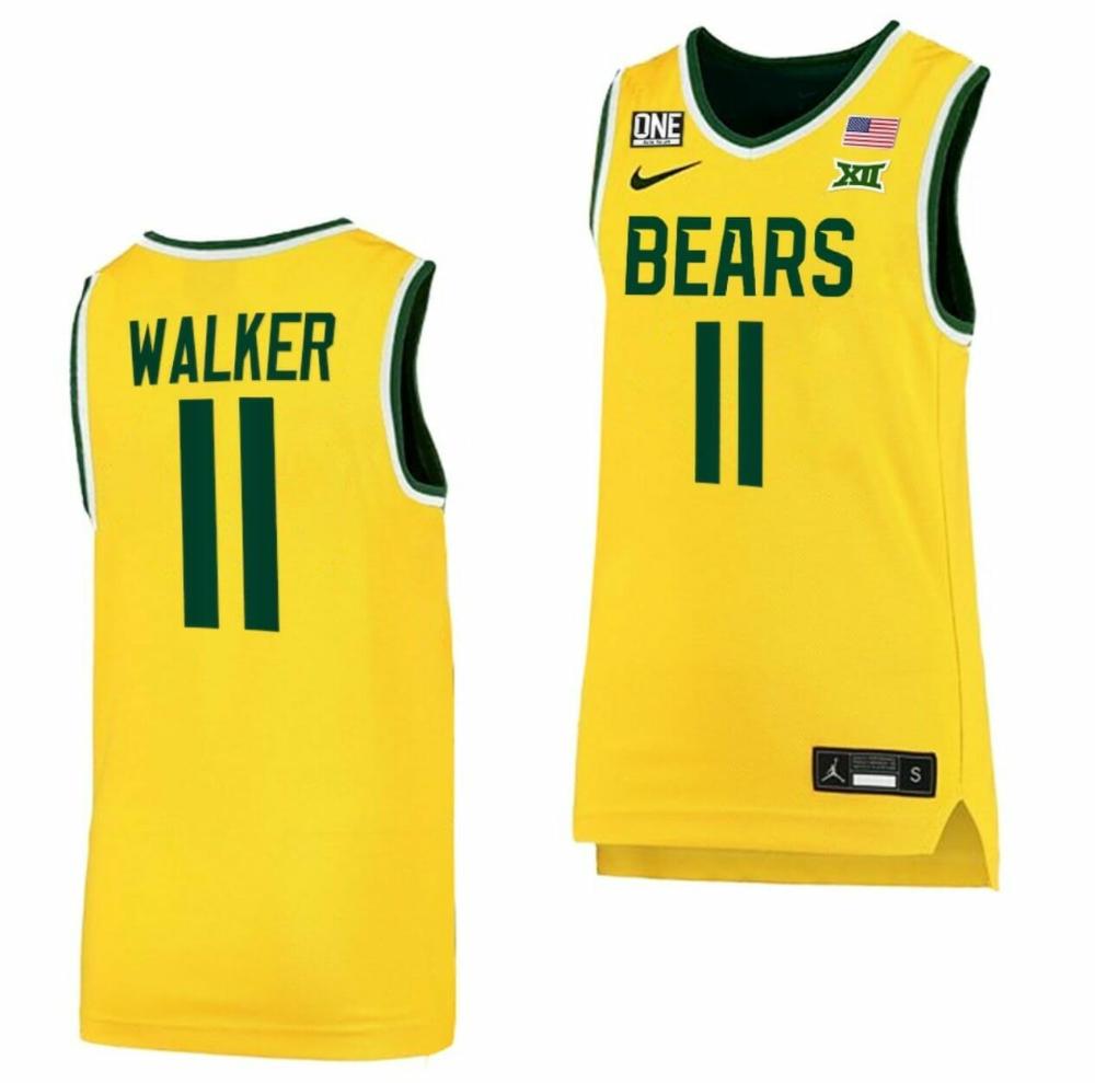 Mens Jada Walker Jersey Baylor Bears Basketball Replica Jersey Gold 11