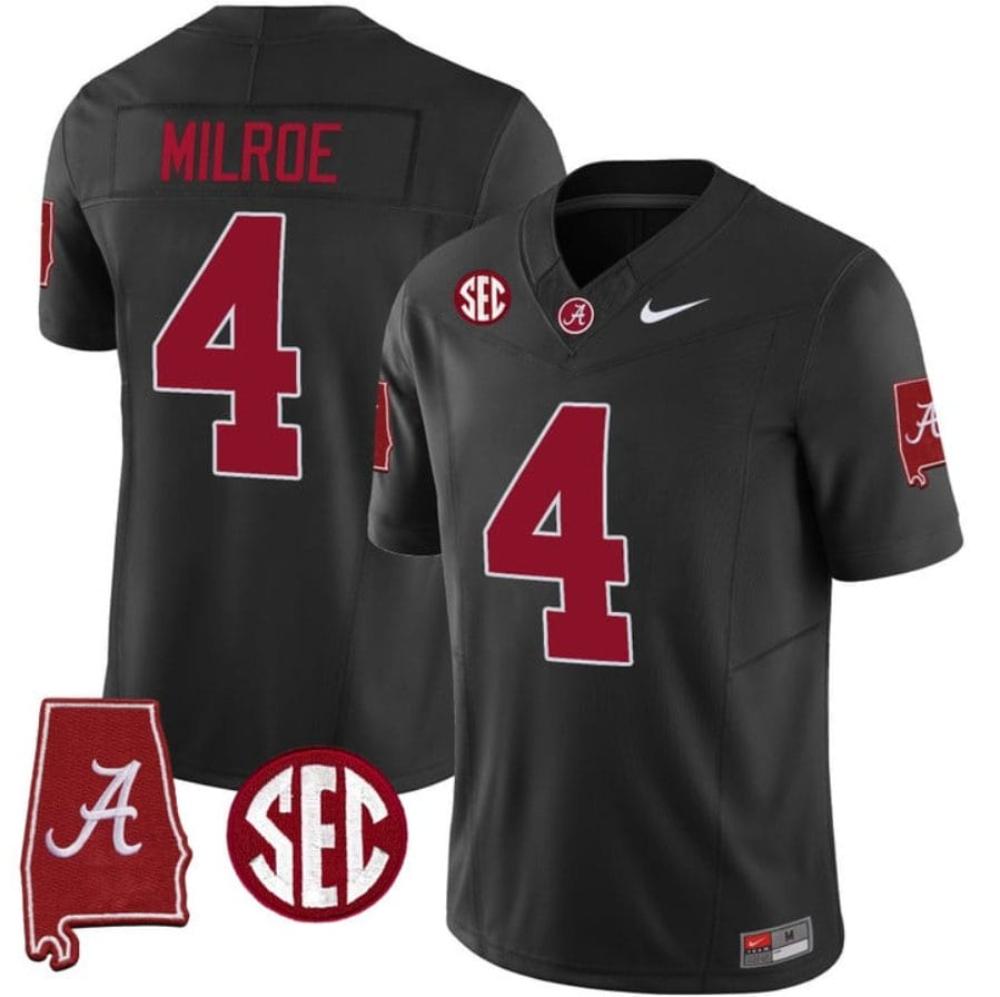 Mens Jalen Milroe Jersey 4 Alabama Crimson Tide Vapor Stitched Football Alaba