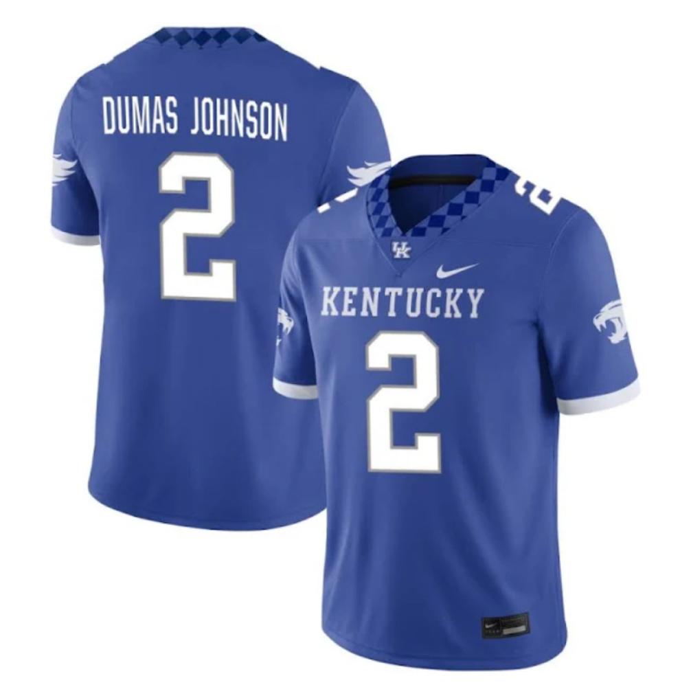 Mens Jamon Dumas Johnson Jersey 2 Kentucky Wildcats College Football Game Blue