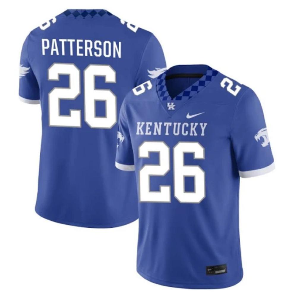 Mens Jason Patterson Jersey 26 Kentucky Wildcats College Football Game Blue