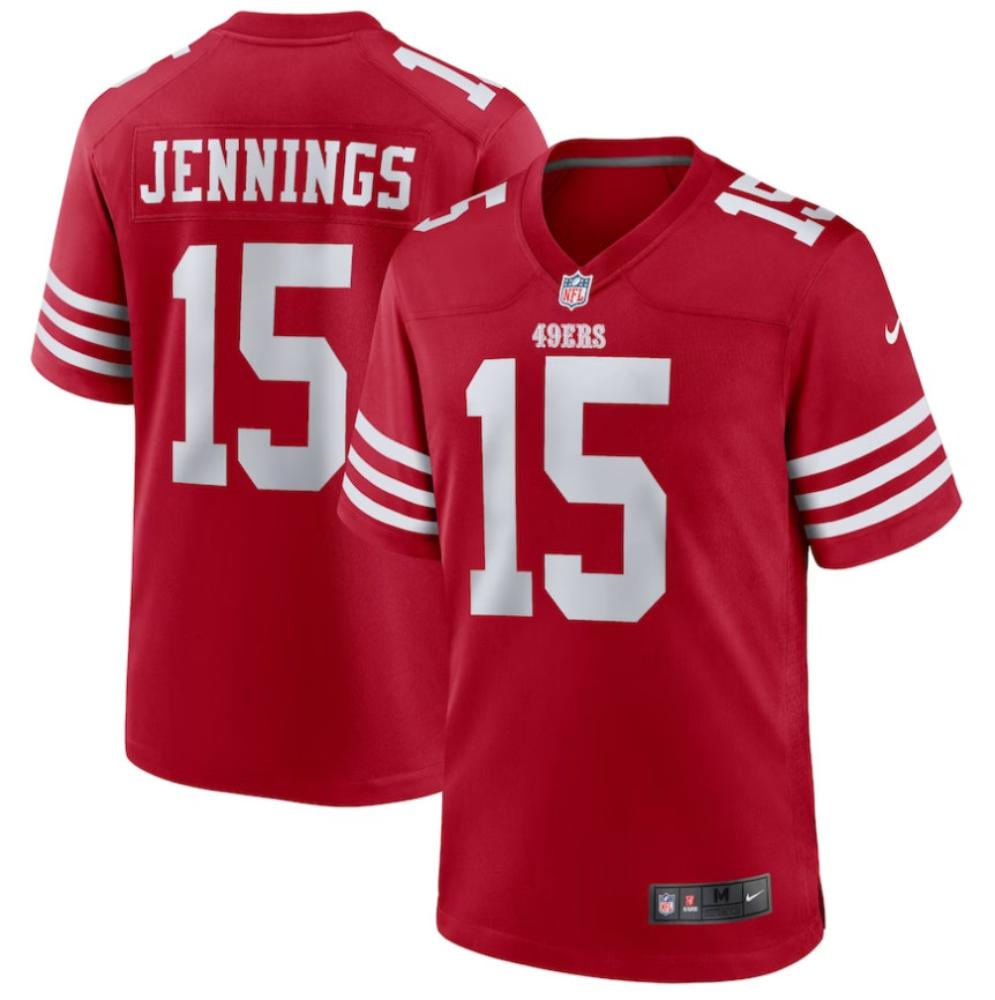 Mens Jauan Jennings 15 Scarlet San Francisco 49ers Game Jersey