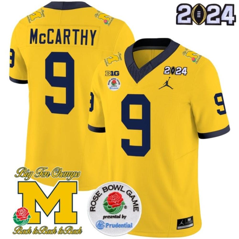 Mens Jj Mccarthy Jersey 9 Vapor Limited 2024 College Football Bowl And Rose B
