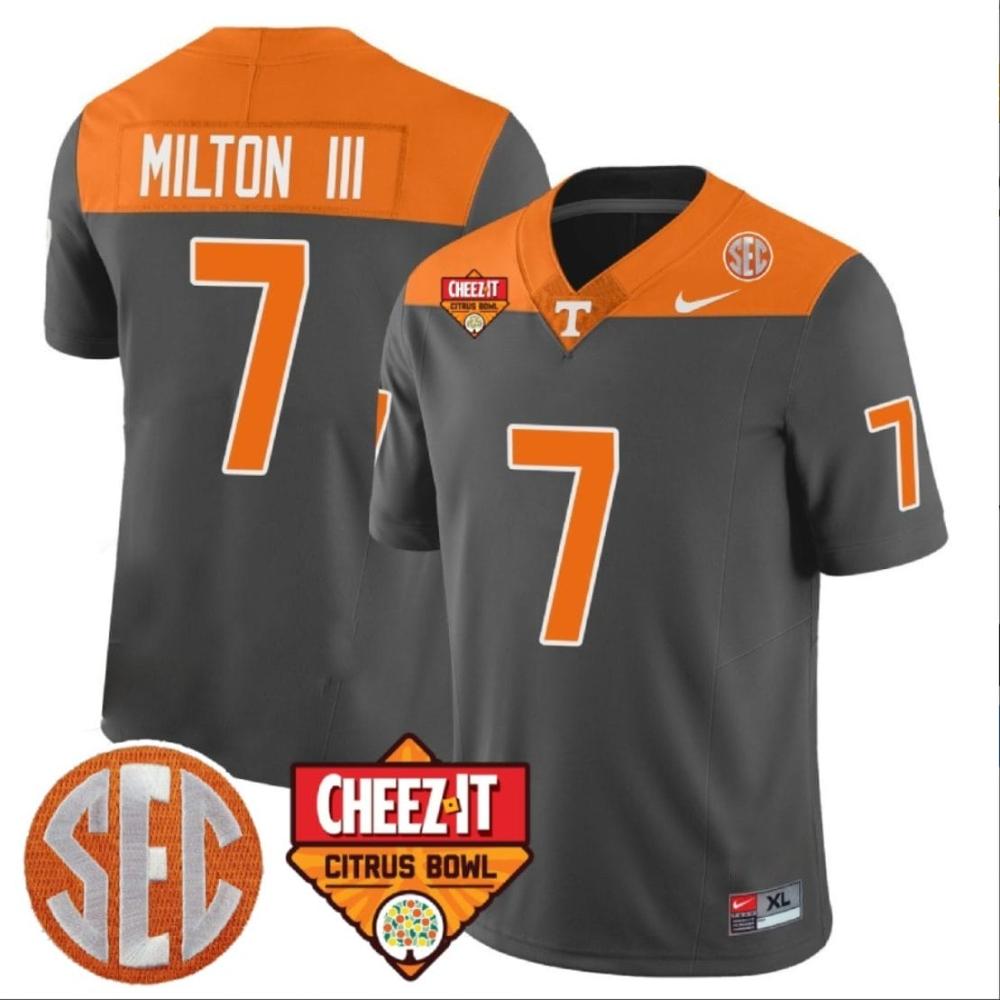 Mens Joe Milton Iii Jersey 7 Tennessee Volunteers Football Cheez It Citrus Bo