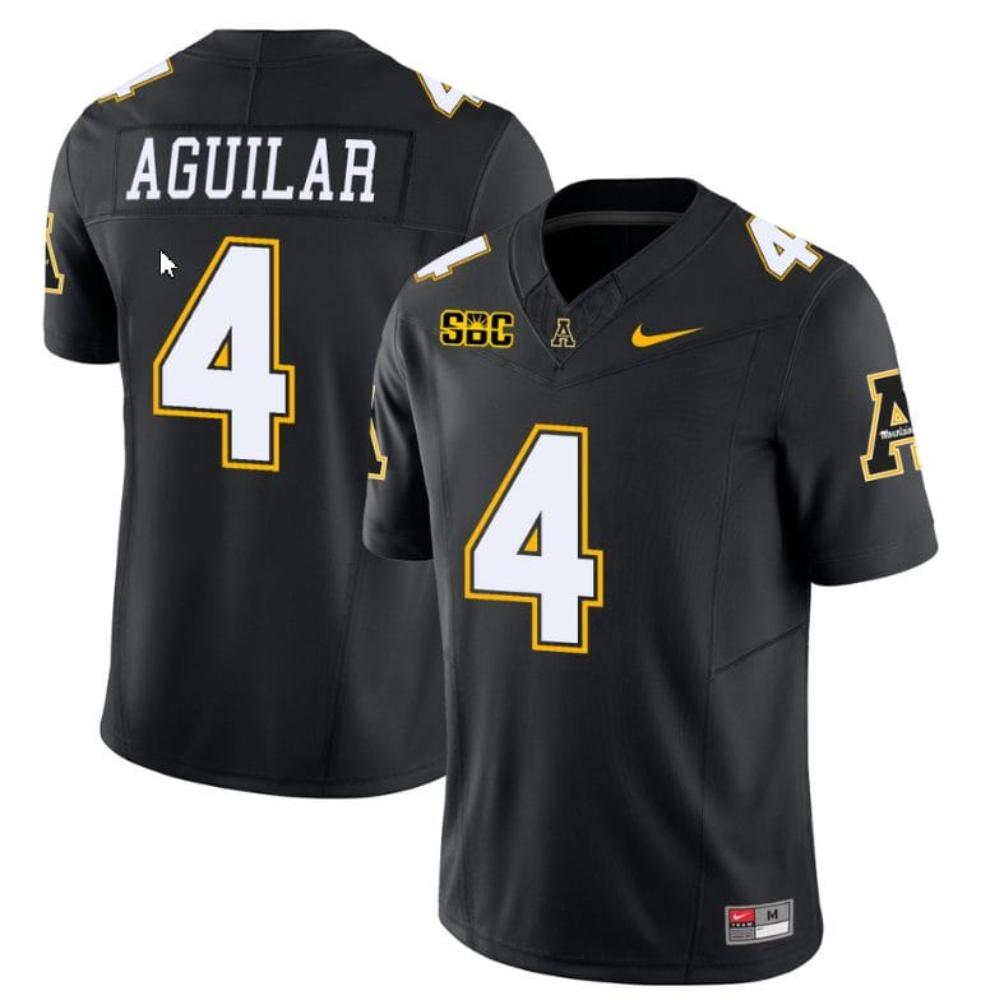Mens Joey Aguilar Jersey 4 Appalachian State Mountaineers Collegeblack