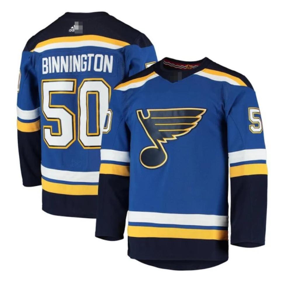 Mens Jordan Binnington 50 St Louis Blues Ice Hockey Blue Jersey