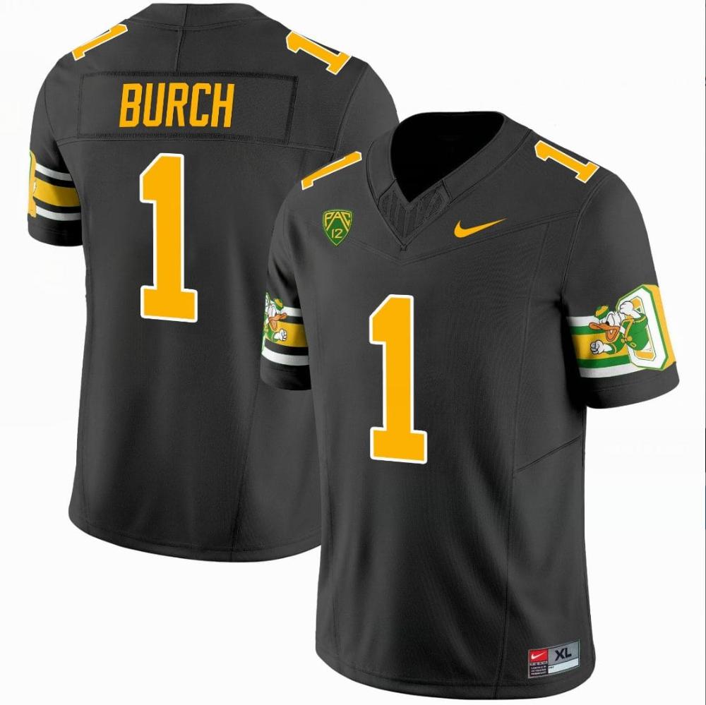 Mens Jordan Burch Jersey 1 Oregon Ducks Mighty Oregon 1984 Throwback Black