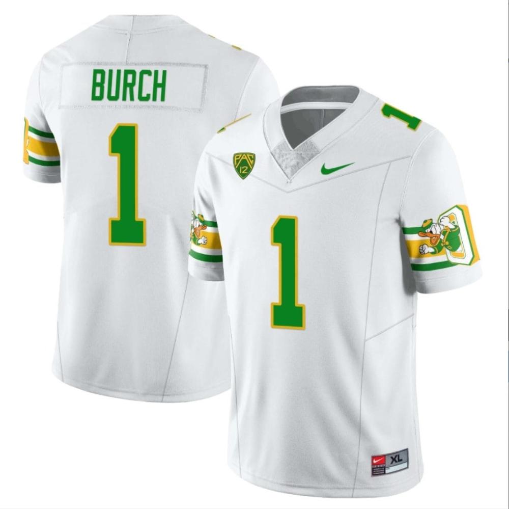 Mens Jordan Burch Jersey 1 Oregon Ducks Mighty Oregon Throwback Footbal