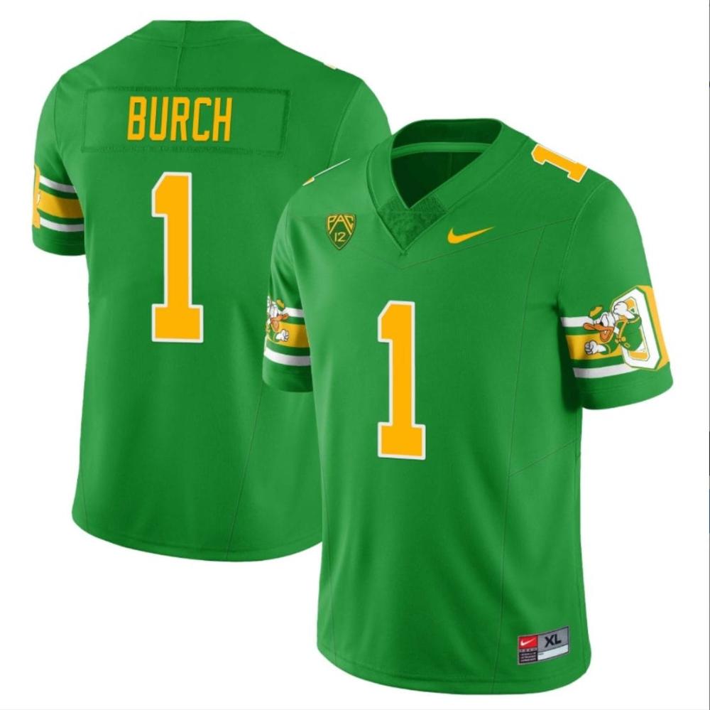 Mens Jordan Burch Jersey 1 Oregon Ducks Mighty Oregon Throwback Green