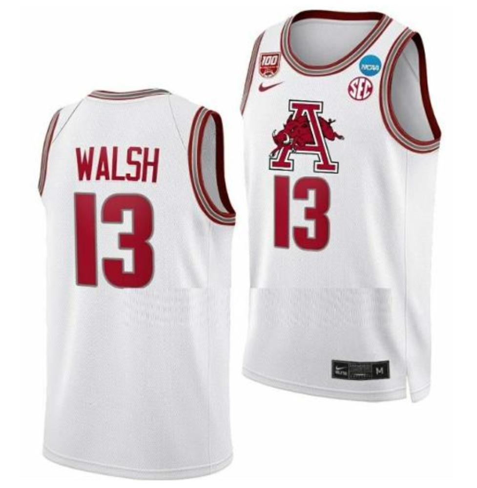 Mens Jordan Walsh Jersey Arkansas Razorbacks Basketball 2023 Ncaa March Madnes
