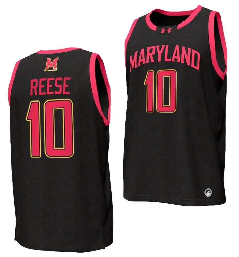 Mens Julian Reese Jersey 10 Maryland Terrapins College Nil Basketball Black