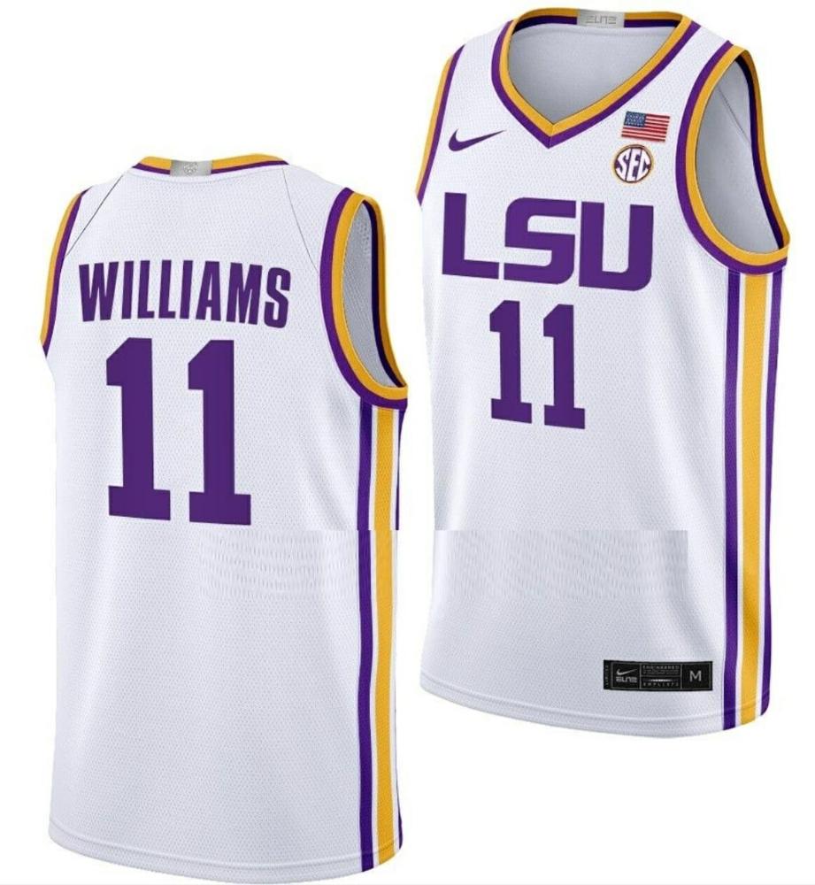Mens Justice Williams Jersey Lsu Tigers Basketball College Limited White 11