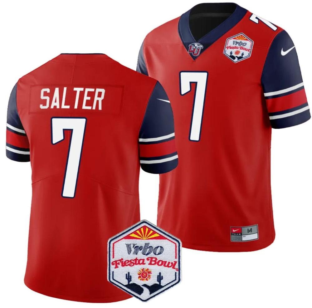 Mens Kaidon Salter Jersey 7 Liberty Flames Fiesta Bowl Patch 2024 Football Red