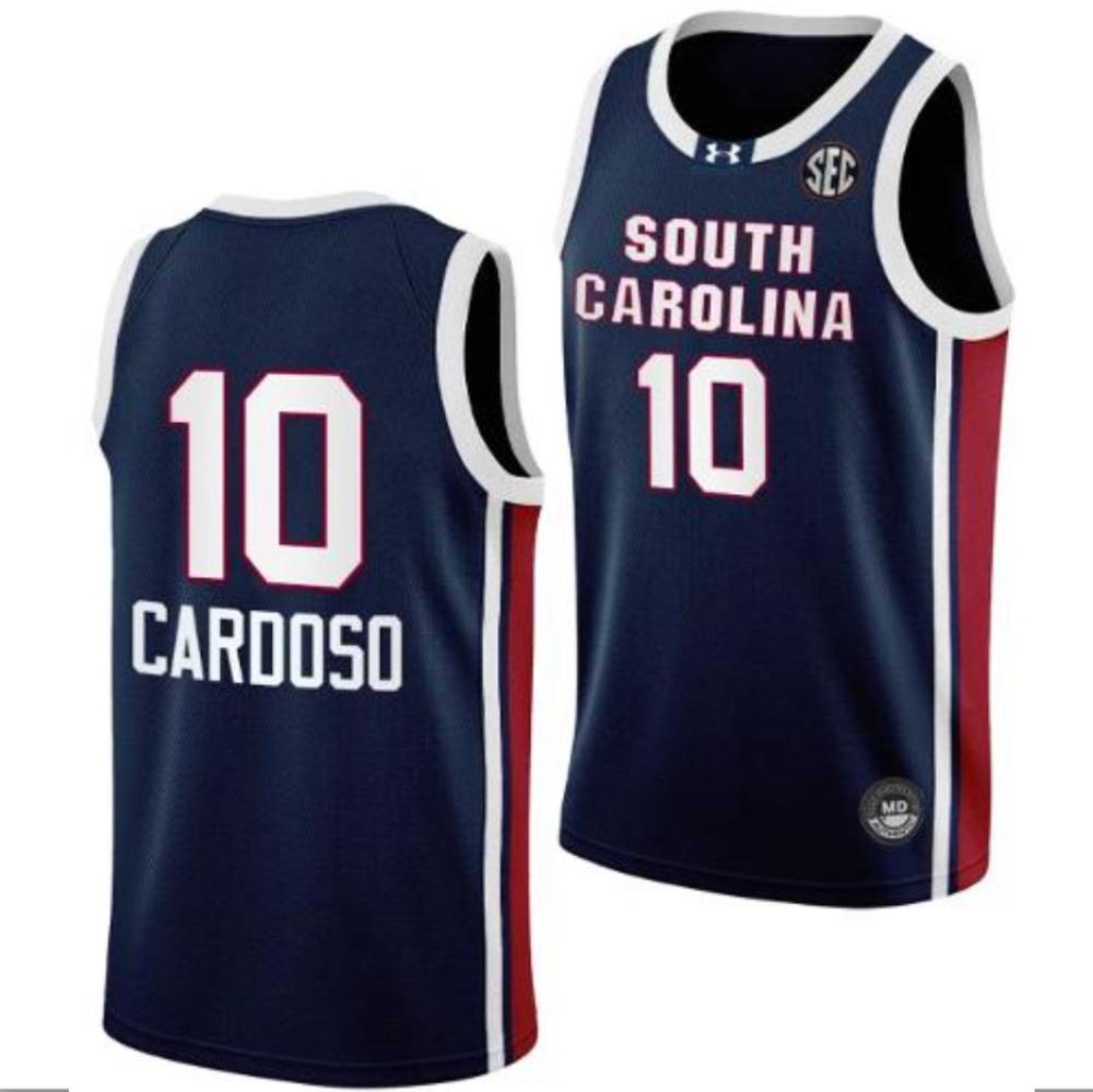 Mens Kamilla Cardoso Jersey 10 South Carolina Gamecocks Basketball Navy
