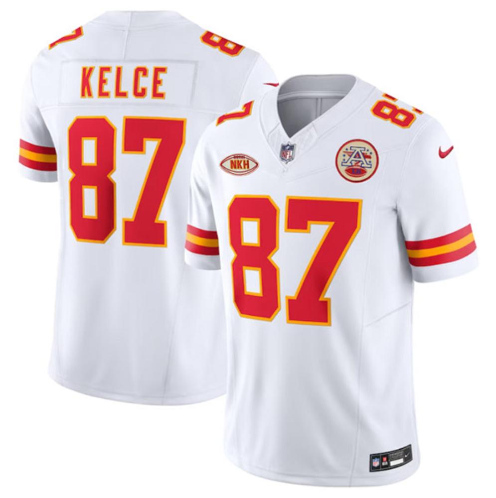 Mens Kansas City Chiefs 87 Travis Kelce White 2023 Jersey