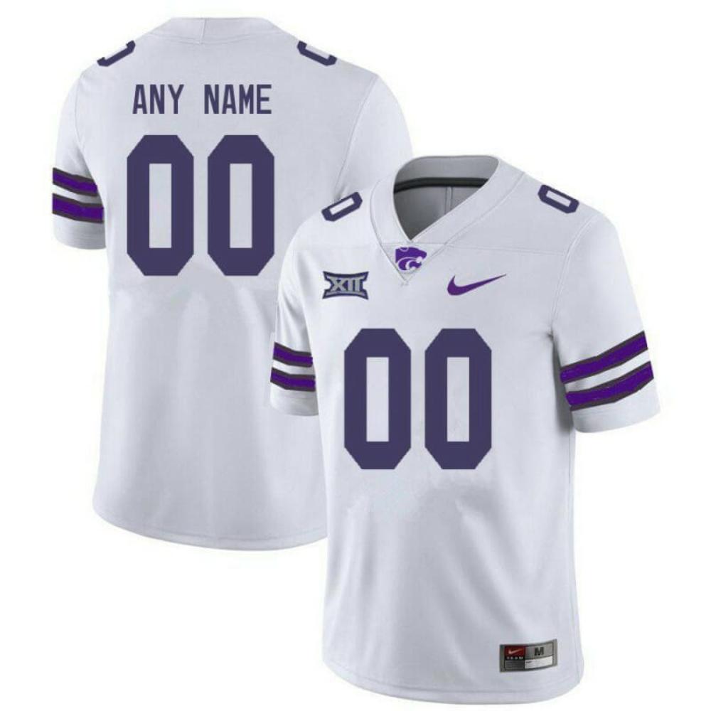 Mens Kansas State Custom Jersey Name Number Ncaa Football White