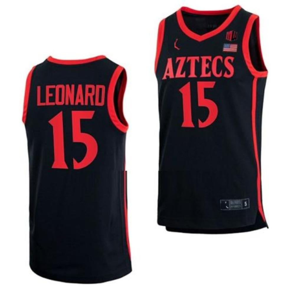 Mens Kawhi Leonard Jersey San Diego State Aztecs Basketball Black 15