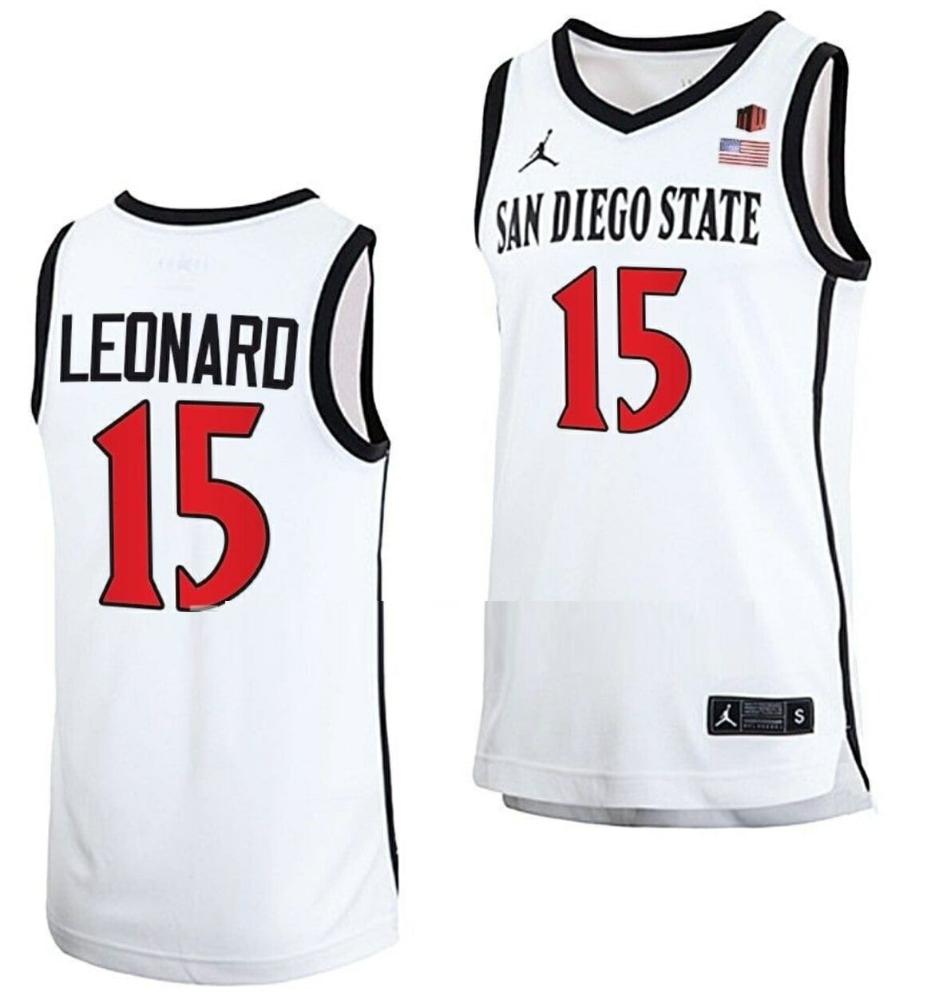 Mens Kawhi Leonard Jersey San Diego State Aztecs Basketball College Home White