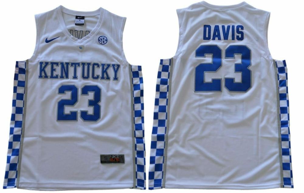 Mens Kentucky Wildcats 23 Davis Ncaa Basketball Jersey White