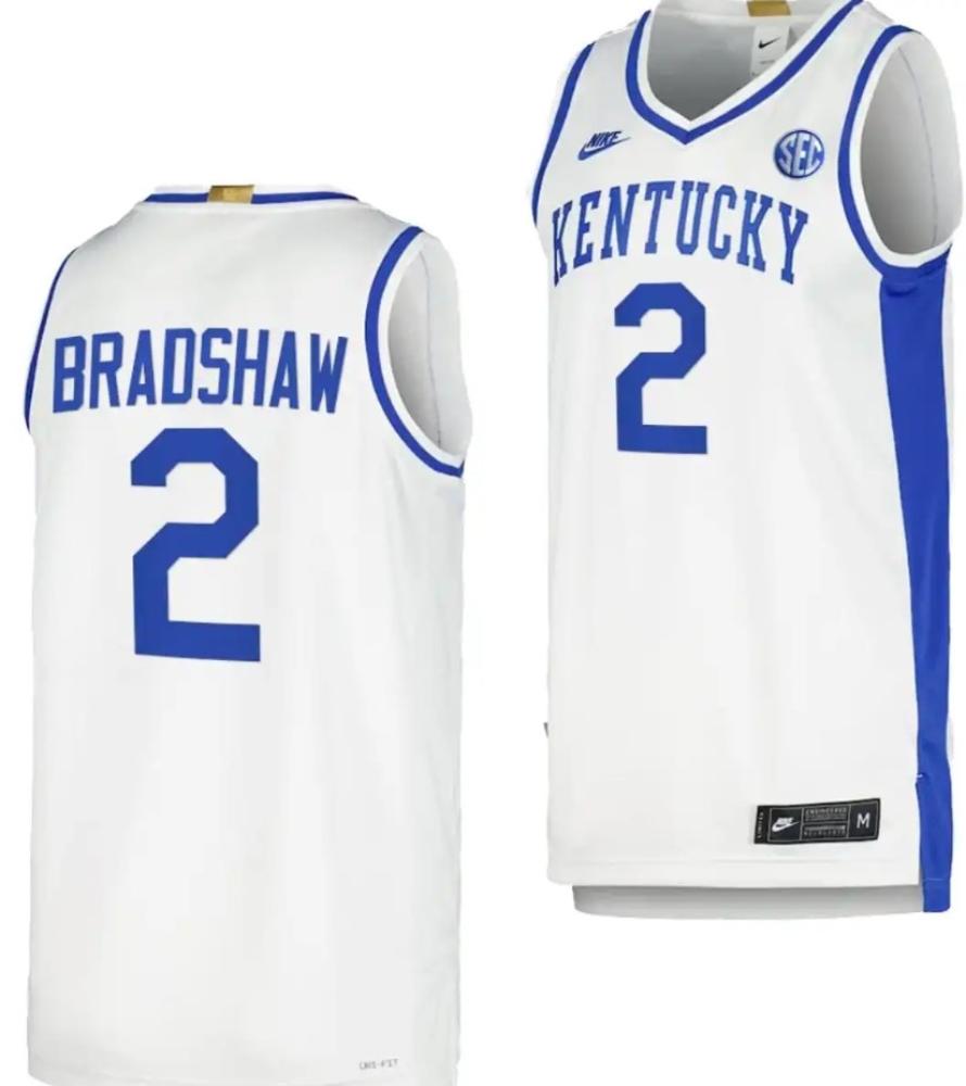 Mens Kentucky Wildcats Aaron Bradshaw Jersey 2 Limited Retro Basketball White