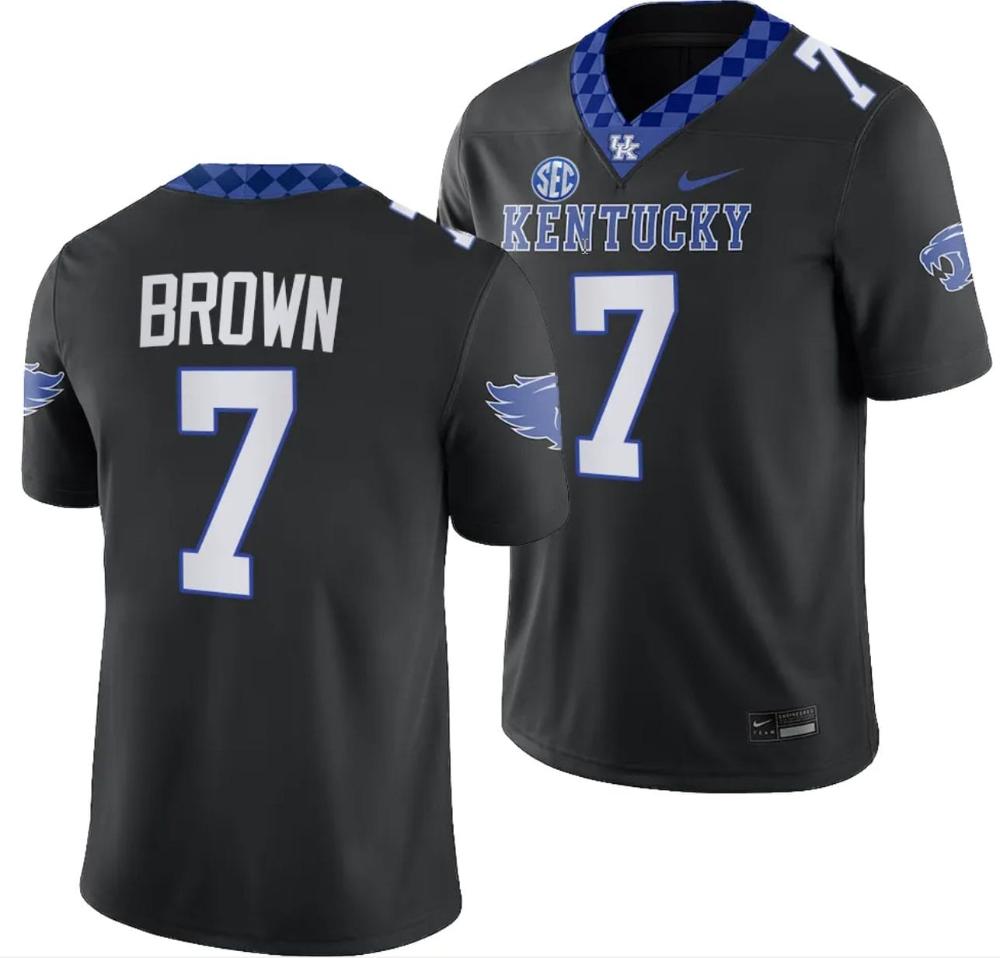 Mens Kentucky Wildcats Barion Brown Jersey 7 Alternate Football Game Black 20