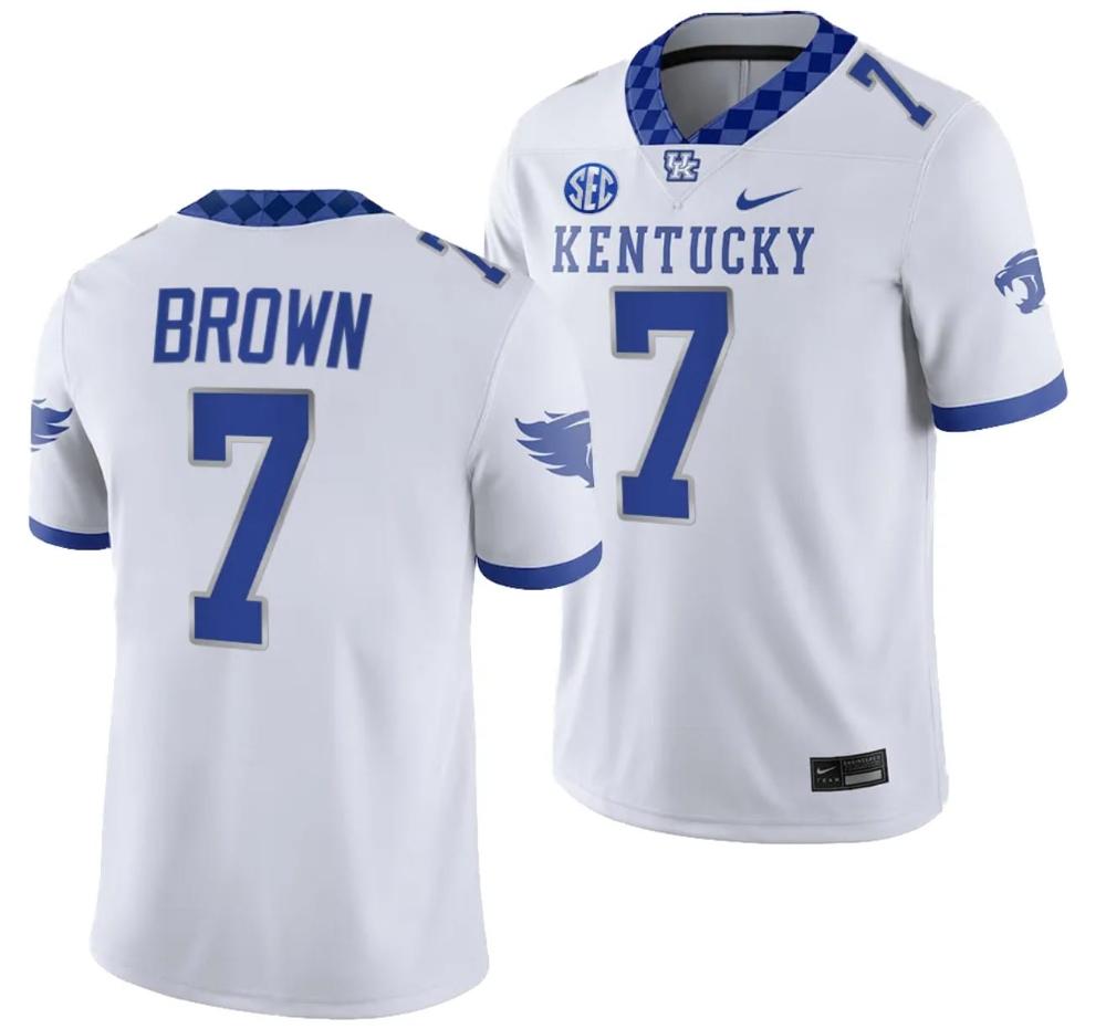 Mens Kentucky Wildcats Barion Brown Jersey 7 College Game 2023 White