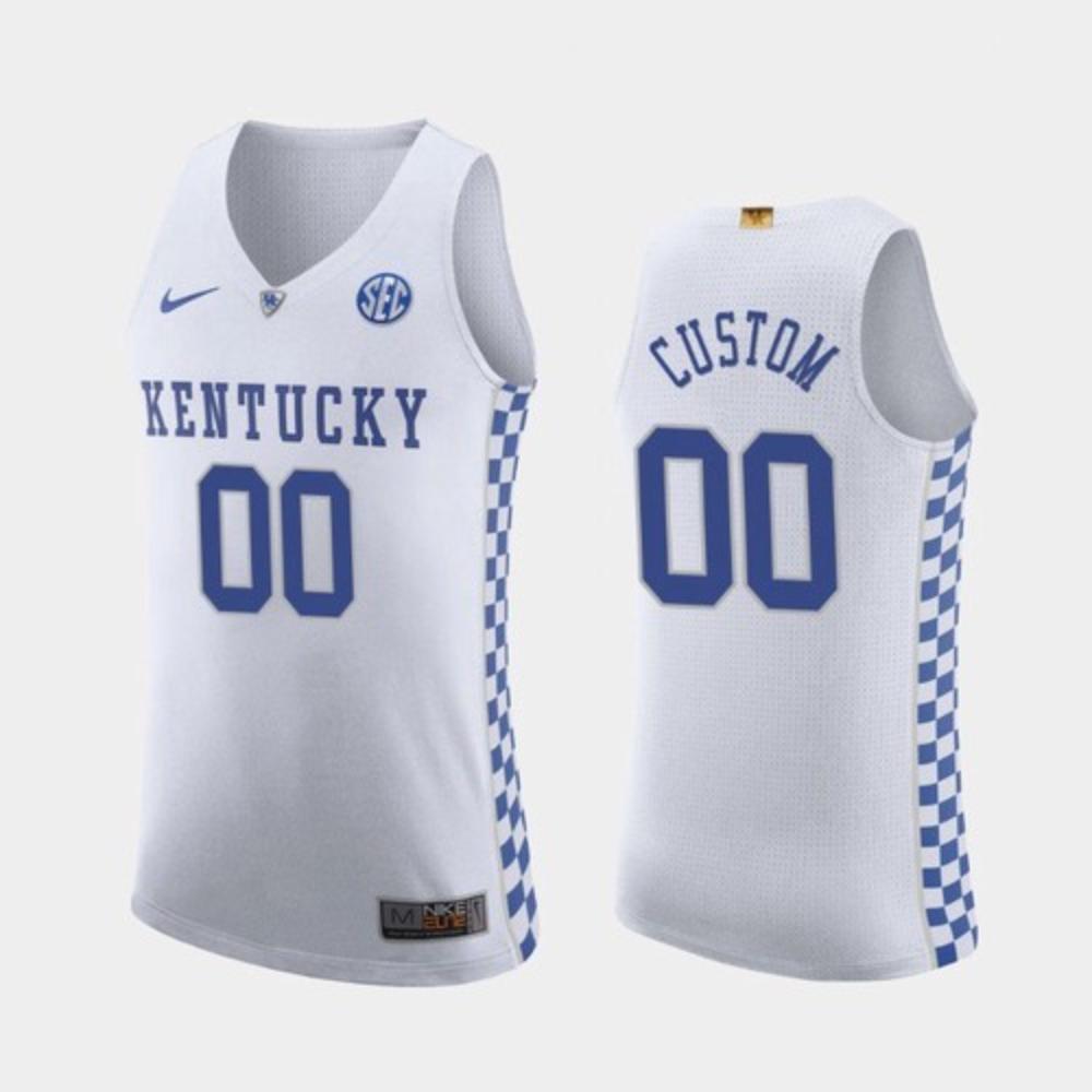 Mens Kentucky Wildcats Custom White 2019 20 Jersey College Basketball