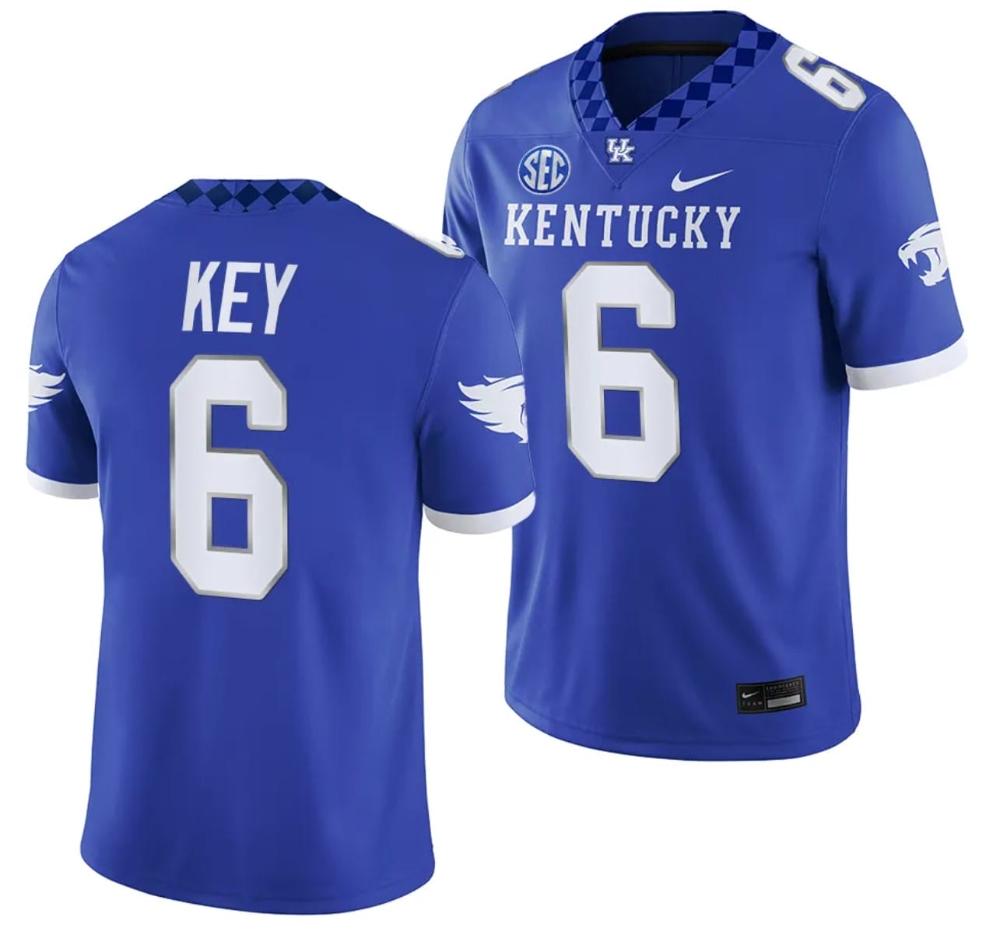 Mens Kentucky Wildcats Dane Key Jersey 6 College Game 2023 Blue