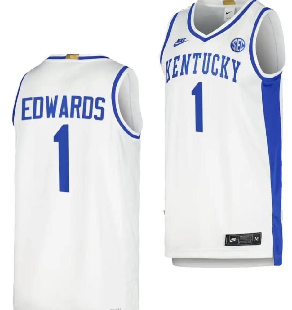 Mens Kentucky Wildcats Justin Edwards Jersey 1 Limited Retro Basketball White
