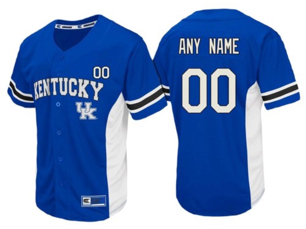 Mens Kentucky Wildcats Royal Strike Zone College Baseball Custom Jersey