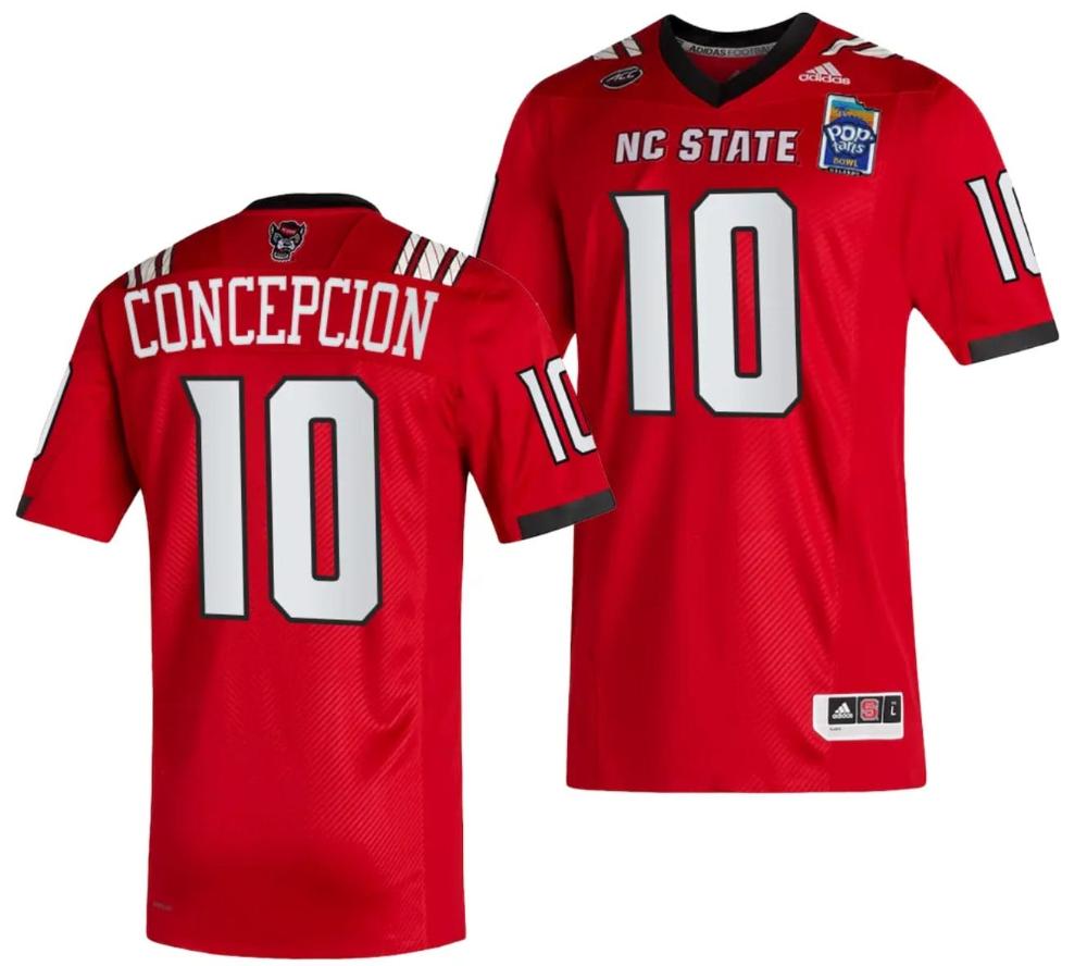 Mens Kevin Concepcion Jersey 10 Nc State Wolfpack 2023 Pop tarts Bowl Footbal